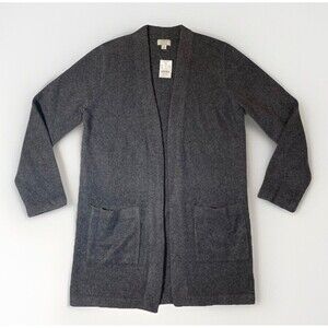 J Crew NWT Extra Soft Cardigan Sweater Wool Blend Sz M Charcoal Gray